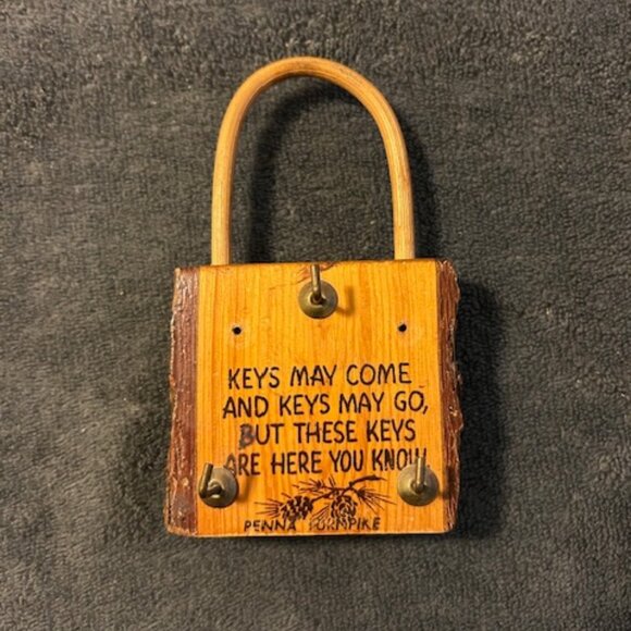 Vintage Hanging Wood Key Holder - Picture 1 of 4